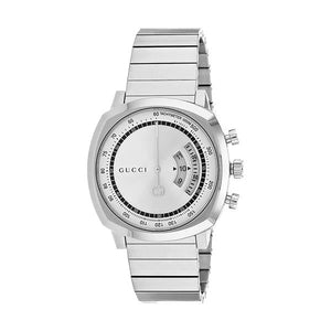 Gucci Grip Collection Quartz Silver Dial Silver Steel Strap Watch For Men - YA157302