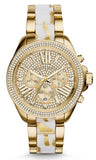 Michael Kors Wren Diamonds Gold Dial Two Tone Steel Strap Watch for Women - MK6157