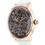 Swarovski Crystalline Hours Quartz Grey Dial Black Leather Strap Watch for Women - 5344635