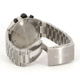 Silver Tag Heuer watch, back view.