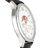 Gucci G-Timeless Sapphire Crystal White Dial Black Leather Strap Unisex Watch - YA126325