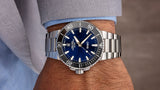 Oris Aquis Date Blue Dial Silver Steel Strap Watch for Men - 0173377304135-0782405PEB