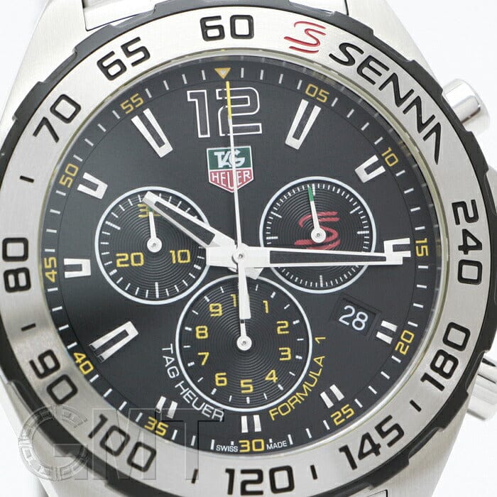 Tag Heuer Formula 1 Senna Limited Edition Chronograph Black Dial Silver Steel Strap Watch for Men - CAZ1013.BA0883