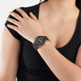 Michael Kors Runway Black Dial Black Silicone Strap Watch for Women - MK5191