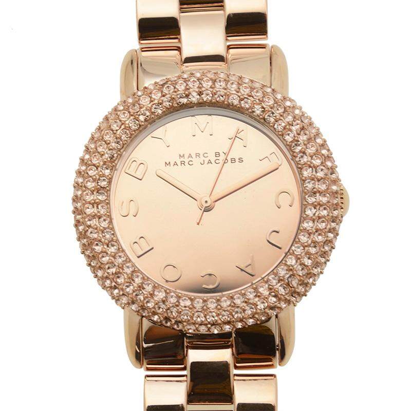Marc Jacobs Marci Crystals Rose Gold Dial Rose Gold Steel Strap Watch for Women - MBM3192