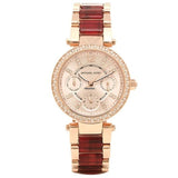 Michael Kors Parker Rose Gold Dial Two Tone Steel Strap Watch for Women - MK6239