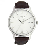 Tissot T Classic Tradition White Dial Brown Leather Strap Watch For Men - T063.610.16.037.00