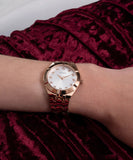 Guess Crystalline Diamonds Gold Dial Gold Steel Strap Watch for Women - GW0114L2