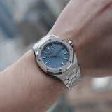 Audemars Piguet Royal Oak 50th Anniversary Light Blue Dial Silver Steel Strap Watch for Men - 15550ST.OO.1356ST.04