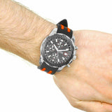 Guess Octane Chronograph Black Dial Two Tone Silicone Strap Watch For Men - W1047G1