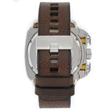 Diesel BAMF Chronograph Beige Dial Brown Leather Strap Watch For Men - DZ7343