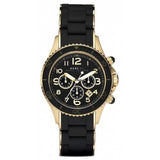 Marc Jacobs Rock Chronograph Black Dial Black Silicone Stainless Steel Strap Watch for Women - MBM2552