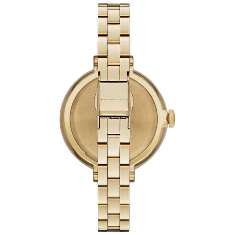 Marc Jacobs Sally Blue Dial Gold Steel Strap Watch for Women - MBM3366