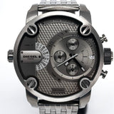 Diesel Little Daddy Dual Time Chronograph Grey Dial Stainless Steel Strap Watch For Men - DZ7263