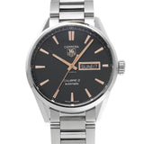 Tag Heuer Carrera Calibre 5 Automatic Black Dial Silver Steel Strap Watch for Men - WAR201C.BA0723