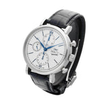 IWC Portofino Chronograph White Dial Black Leather Strap Watch for Men - IW391024