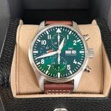 IWC Pilot's Watch Chronograph Edition Racing Green 43mm Green Dial Brown Leather Strap Watch for Men - IW377726