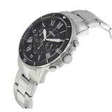 Fossil Grant Sport Chronograph Black Dial Silver Steel Strap Watch for Men - FS5236