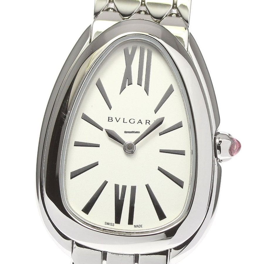 Bvlgari Serpenti Seduttori Quartz White Dial Silver Steel Strap Watch for Women - SERPENTI103141