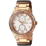 Guess Siren Diamonds White Dial Rose Gold Steel Strap Watch for Women - W0442L3