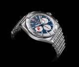 Breitling Chronomat B01 42 Six Nations France Blue Dial Silver Steel Strap Watch for Men - AB0134A81C1A1