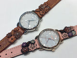 Coach Delancey White Dial Floral Brown Leather Strap Watch for Women - 14502761