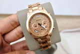 Fossil Boyfriend Multifunction Rose Gold Dial Rose Gold Steel Strap Watch for Women - ES3885