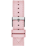 Guess Dahlia Analog Silver Dial Pink Leather Strap Watch for Women - GW0529L1