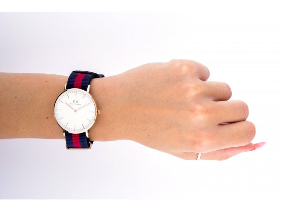 Daniel Wellington Classic Oxford White Dial Two Tone NATO Strap Watch For Women - DW00100029