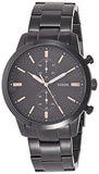 Fossil Townsman Chronograph Black Dial Black Steel Strap Watch for Men - FS5379