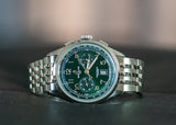 Breitling Premier B01 Chronograph 42 Green Dial Silver Steel Strap Watch for Men - AB0145371L1A1