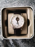 Tissot T Classic Tradition Powermatic 80 Open Heart Silver Dial Brown Leather Strap Watch for Men - T063.907.16.038.00