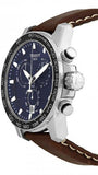 Tissot Supersport Chrono Blue Dial Brown Leather Strap Watch For Men - T125.617.16.041.00