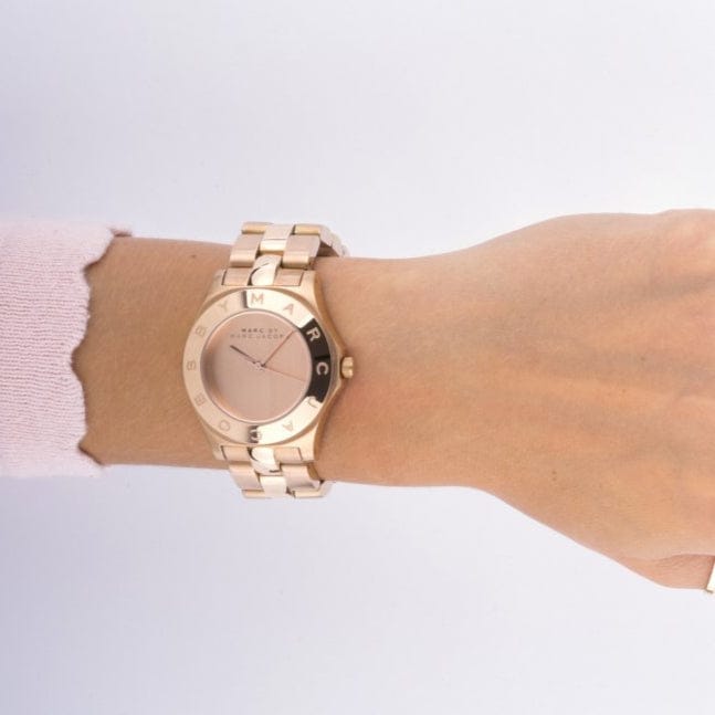 Marc Jacobs Blade Rose Gold Dial Rose Gold Steel Strap Watch for Women - MBM3127