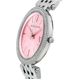 Michael Kors Darci Crystal Pink Dial Silver Stainless Steel Strap Watch for Women - MK3352