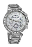 Michael Kors Parker Mother of Pearl Dial Diamonds Silver Steel Strap Watch for Women - MK5572