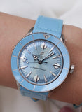 Breitling Superocean Heritage '57 Pastel Paradise Blue Dial Blue Leather Strap Watch for Women - A10340161C1X1