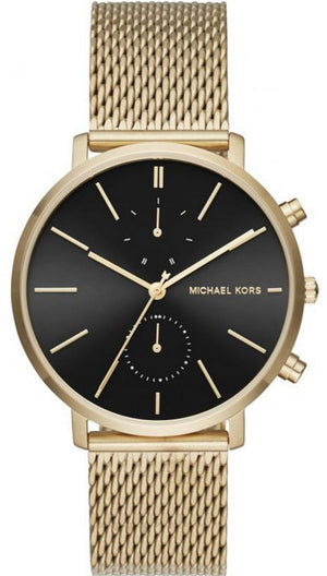 Michael Kors Jaryn Black Dial Gold Steel Strap Watch for Men - MK8503