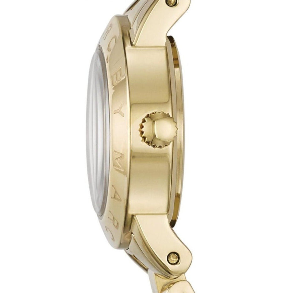 Marc Jacobs Amy Black Dial Gold Steel Strap Watch for Women - MBM3336