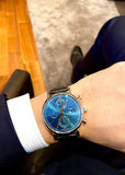 IWC Portofino Chronograph Blue Dial Black Leather Strap Watch for Men - IW391036