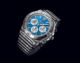 Breitling Chronomat B01 42 Six Nations Italy Blue Dial Silver Steel Strap Watch for Men - AB0134A41C1A1