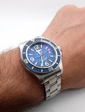 Breitling Superocean Automatic 42mm Blue Dial Silver Steel Strap Watch for Men - A17366D81C1A1