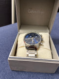 Calvin Klein City Chronograph Blue Dial Silver Steel Strap Watch for Men - K2G2714N