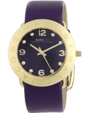 Marc Jacobs Amy Purple Dial Purple Leather Strap Watch for Women - MBM1151