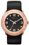 Marc Jacobs Amy Black Dial Black Leather Strap Watch for Women - MBM1225