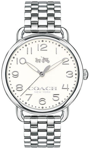 Coach Delancey Classic White Dial Silver Steel Strap Watch for Women - 14502260