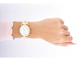 Marc Jacobs Baker White Dial Gold Steel Strap Watch for Women - MBM3243