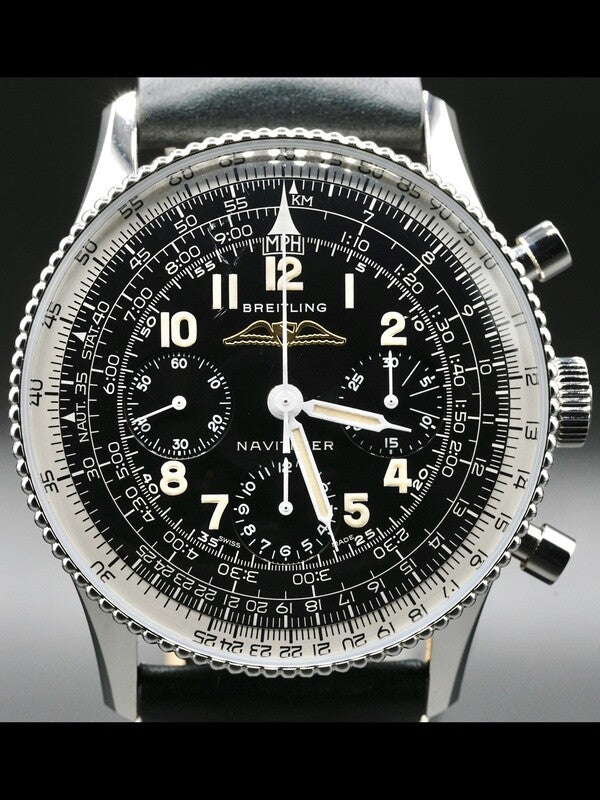 Breitling Navitimer Ref. 806 1959 Re-Edition Black Dial Brown Leather Strap Watch for Men - AB0910371B1X1