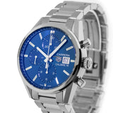 Tag Heuer Carrera Chronograph 41mm Blue Dial Silver Steel Strap Watch for Men - CBK2112.BA0715