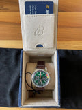 Breitling Top Time B01 Ford Mustang Green Dial Brown Leather Strap Watch for Men - AB01762A1L1X1